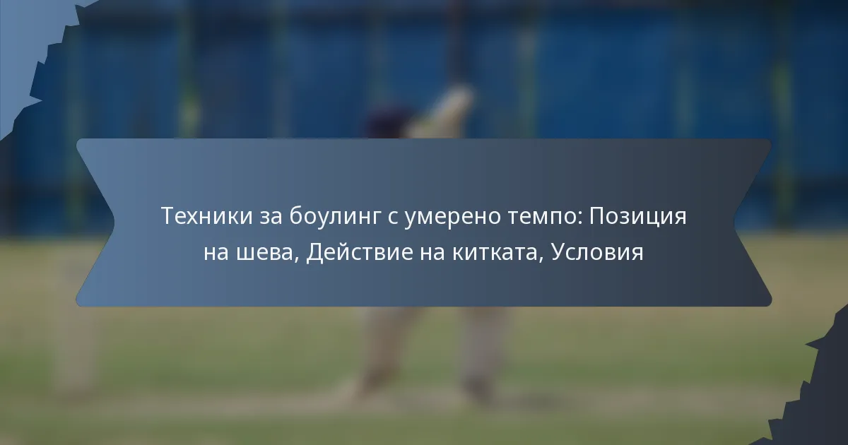 Техники за боулинг с умерено темпо: Позиция на шева, Действие на китката, Условия