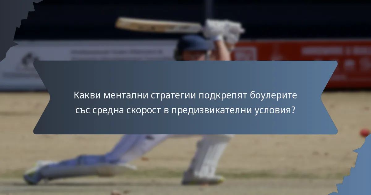 Какви ментални стратегии подкрепят боулерите със средна скорост в предизвикателни условия?