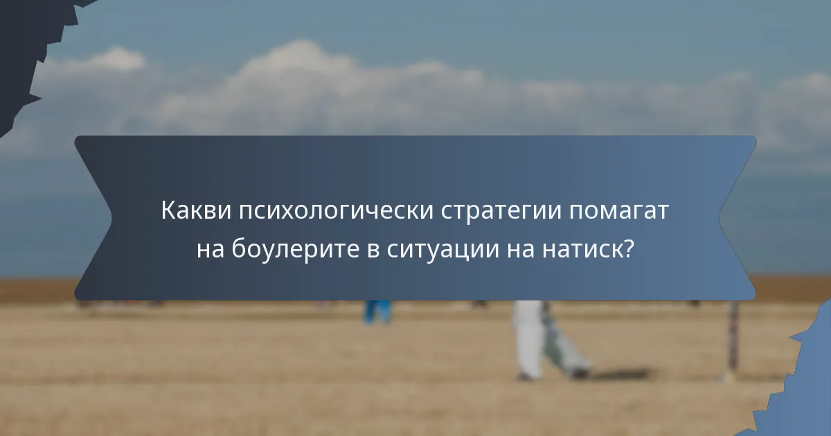 Какви психологически стратегии помагат на боулерите в ситуации на натиск?