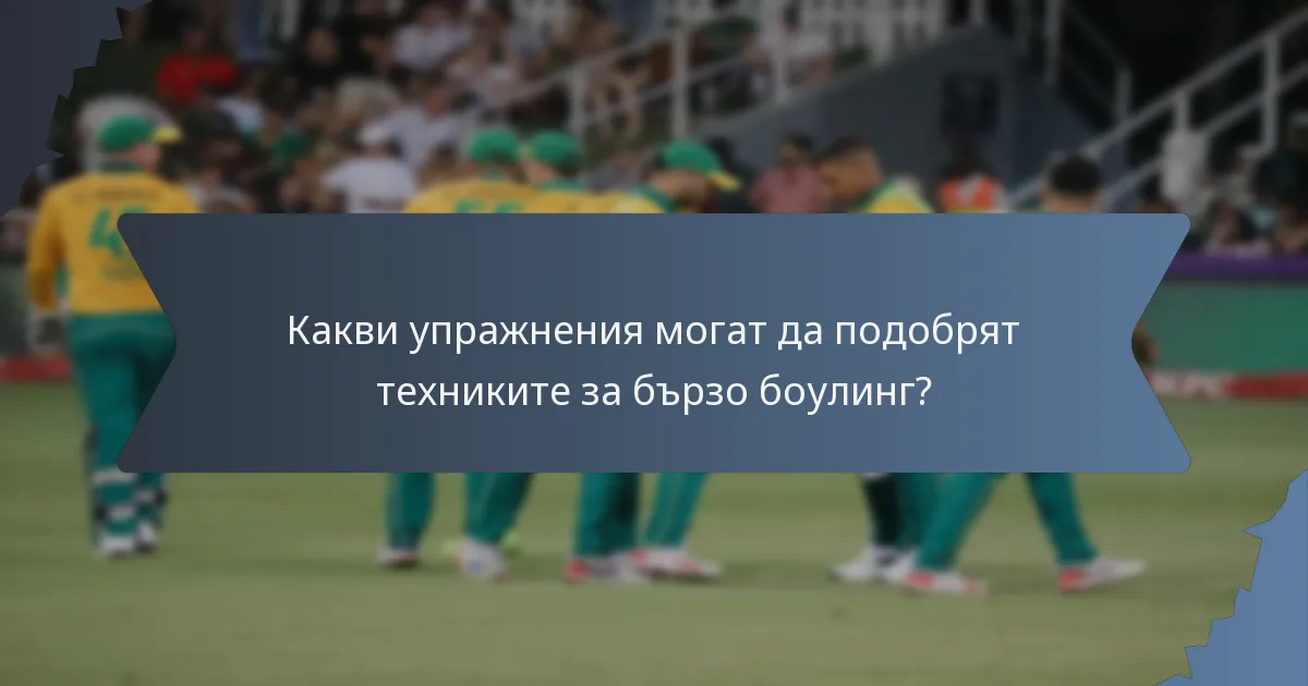 Какви упражнения могат да подобрят техниките за бързо боулинг?