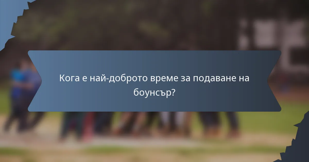 Кога е най-доброто време за подаване на боунсър?